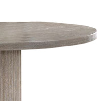 Round Dining Table with Fluted Column Pedestal Base, Gray - BM215017