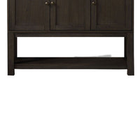 Transitional Style Server with 3 Doors and Open Bottom Shelf, Brown - BM215021