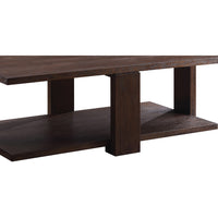 Contemporary Style Rectangular Coffee Table with Open Bottom Shelf, Brown - BM215038