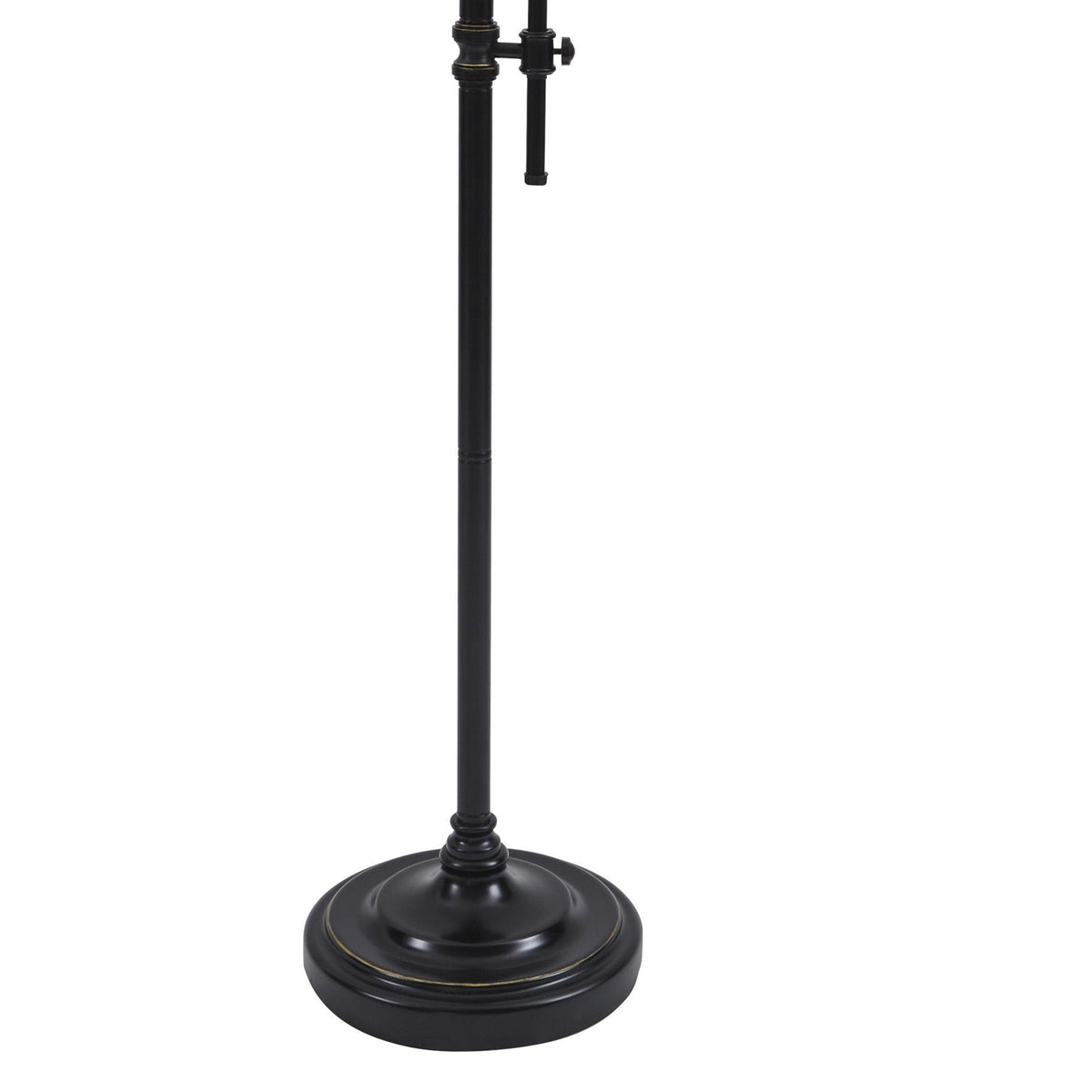 Contemporary Drum Shade Metal Frame Floor Lamp, Black and Light Gray  - BM215054