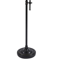Contemporary Drum Shade Metal Frame Floor Lamp, Black and Light Gray  - BM215054