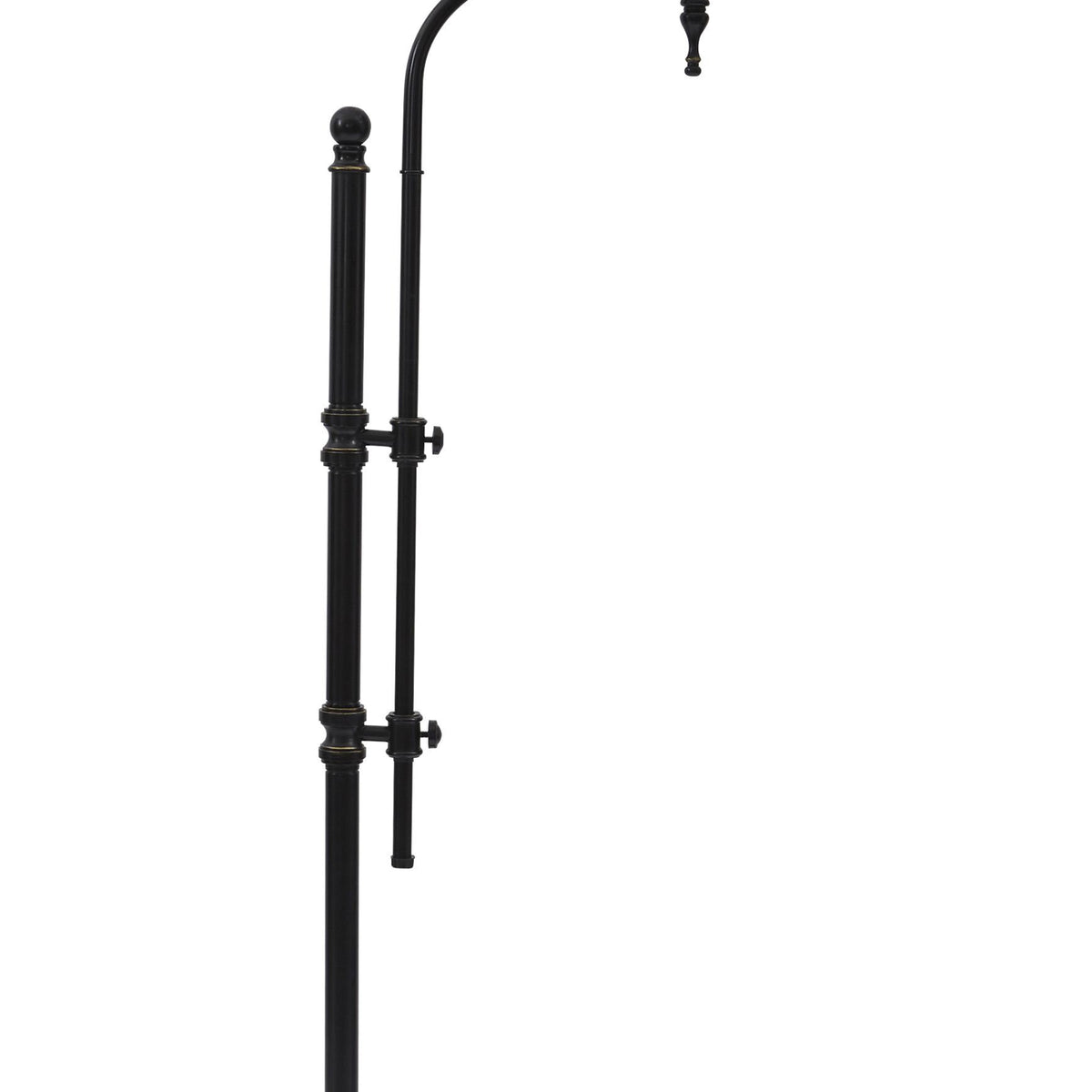 Contemporary Drum Shade Metal Frame Floor Lamp, Black and Light Gray  - BM215054