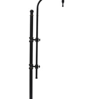 Contemporary Drum Shade Metal Frame Floor Lamp, Black and Light Gray  - BM215054