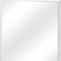 Rectangular Molded Wooden Frame Dresser Top Mirror, White and Silver - BM215170