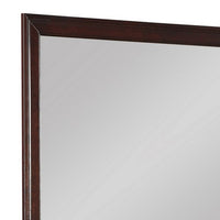 Square Molded Wooden Frame Dresser Mirror, Cherry Brown and Silver - BM215171