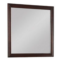 Square Molded Wooden Frame Dresser Mirror, Cherry Brown and Silver - BM215171