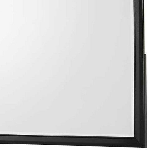 Rectangular Wooden Frame Dresser Top Mirror, Black and Silver - BM215210