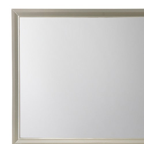 Rectangular Wood Encased Dresser Top Mirror, Champagne Silver - BM215211