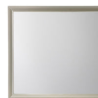 Rectangular Wood Encased Dresser Top Mirror, Champagne Silver - BM215211