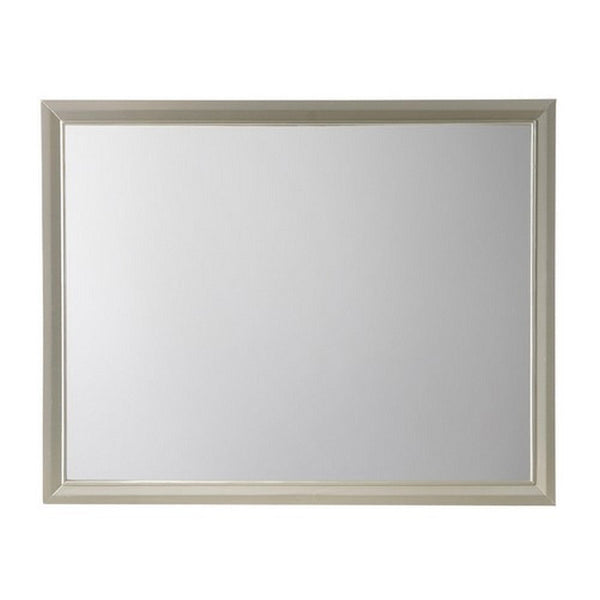 Rectangular Wood Encased Dresser Top Mirror, Champagne Silver - BM215211