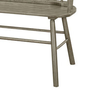 Transitional Style Curved Design Spindle Back Bench with Splayed Legs,Gray - BM215323