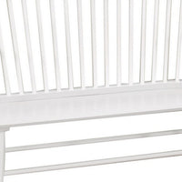 Transitional Curved Design Spindle Back Bench with Splayed Legs,White - BM215324