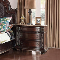 Wooden Nightstand with Three Spacious Drawers and Bun Feet, Brown - BM215400