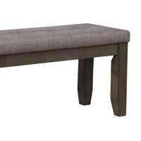 Rectangular Bench with Fabric Upholstered Seat, Gray - BM215444