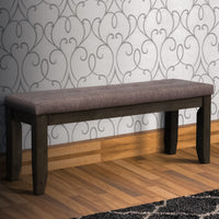 Rectangular Bench with Fabric Upholstered Seat, Gray - BM215444