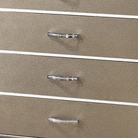 Five Drawer Wooden Chest with Polished Metallic Pulls, Champagne Gold - BM215532