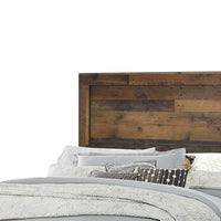 Contemporary Eastern King Bed with Rustic Details, Dark Brown - BM215788