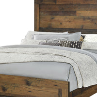 Contemporary Eastern King Bed with Rustic Details, Dark Brown - BM215788