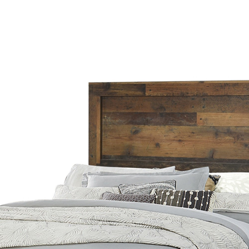 Contemporary Style Twin Size Bed with Rustic Details, Dark Brown - BM215790