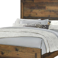 Contemporary Style Twin Size Bed with Rustic Details, Dark Brown - BM215790