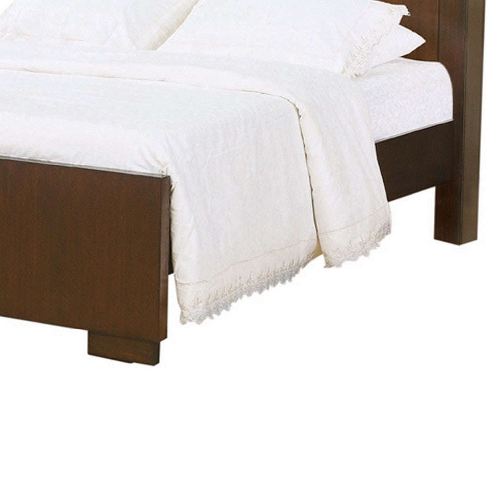 3 Open Bookcase Eastern King Size Bed with Soft Light, Brown - BM215957