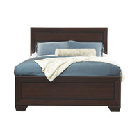 Queen Size Bed with Panel Headboard and Footboard, Cocoa Brown