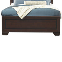 Queen Size Bed with Panel Headboard and Footboard, Cocoa Brown