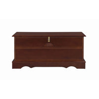 Traditional Style Lift Top Wooden Chest with Locking Lid, Dark Brown - BM215984