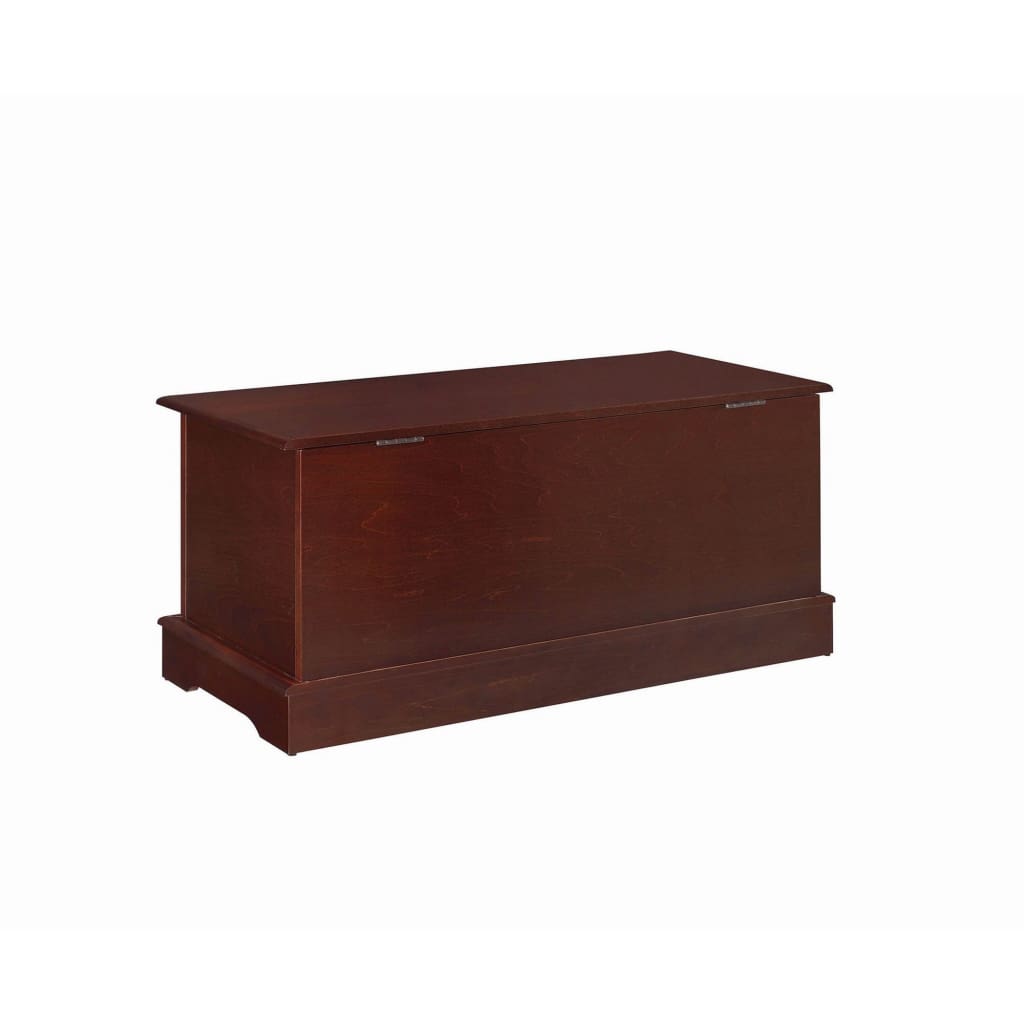 Traditional Style Lift Top Wooden Chest with Locking Lid, Dark Brown - BM215984