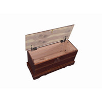 Traditional Style Lift Top Wooden Chest with Locking Lid, Dark Brown - BM215984