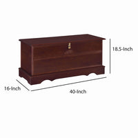 Traditional Style Lift Top Wooden Chest with Locking Lid, Dark Brown - BM215984