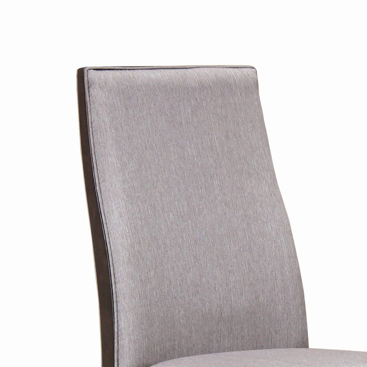 Fabric Upholstered Wooden Dining Chair, Set of 2, Gray and Brown  - BM215990