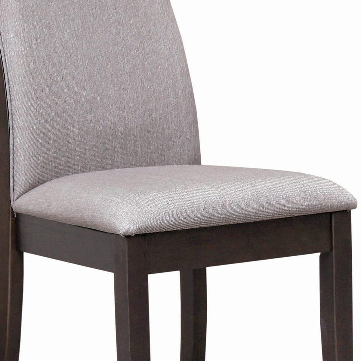Fabric Upholstered Wooden Dining Chair, Set of 2, Gray and Brown  - BM215990
