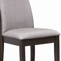 Fabric Upholstered Wooden Dining Chair, Set of 2, Gray and Brown  - BM215990