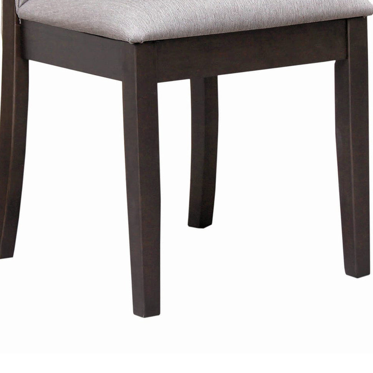 Fabric Upholstered Wooden Dining Chair, Set of 2, Gray and Brown  - BM215990