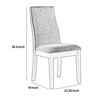 Fabric Upholstered Wooden Dining Chair, Set of 2, Gray and Brown  - BM215990