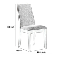 Fabric Upholstered Wooden Dining Chair, Set of 2, Gray and Brown  - BM215990