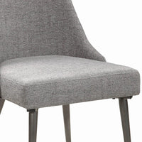 Textured Fabric Upholstered Metal Frame Dining Chair, Set of 2, Gray - BM215998