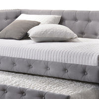 Fabric Upholstered Button Tufted Twin Daybed with Nailhead Trims, Gray