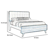Platform Style Square Tufting Queen Bed with Rounded Corners,Brown and Gray