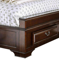 Transitional California King Wooden Bed with Multiple Bottom Drawers, Brown - BM216314