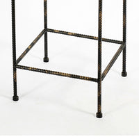 Scrolled Metal Frame Plant Stand with Square Top, Large, Black - BM216725