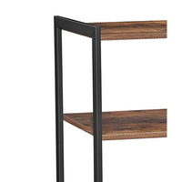 2 Mesh Basket and 6 Hooks Wood and Metal Frame Bakers Rack, Brown and Black - BM217105