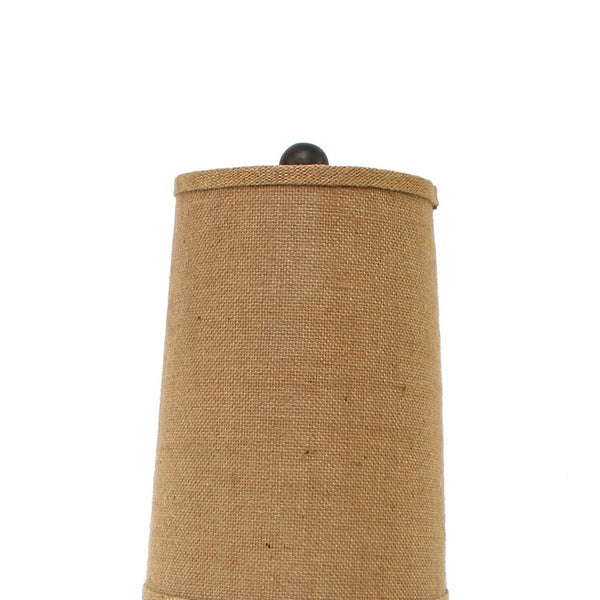 Metal Spindle Design Table Lamp with Cone Shade and Round Base, Black - BM217233