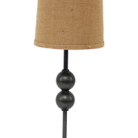 Metal Spindle Design Table Lamp with Cone Shade and Round Base, Black - BM217233