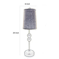 Metal Spindle Design Table Lamp with Cone Shade and Round Base, Black - BM217233