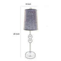 Metal Spindle Design Table Lamp with Cone Shade and Round Base, Black - BM217233