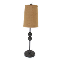 Metal Spindle Design Table Lamp with Cone Shade and Round Base, Black - BM217233