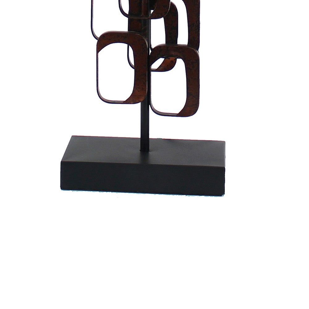 Table Lamp with Tapered Shade and Cut Out Design,Bronze and Beige - BM217235