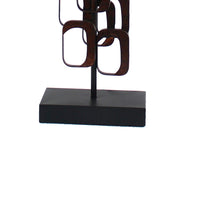 Table Lamp with Tapered Shade and Cut Out Design,Bronze and Beige - BM217235